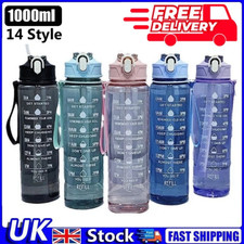 Sports Water Bottle Gym Travel Drinking Leakproof Bottle With Straw BPA-Free UK