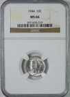 1944 Mercury Silver Dime NGC Graded MS66 GEM Uncirculated