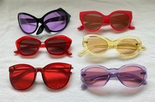 Lot of 6 Pair Fashion Costume Sunglasses Rave Y2K Goth Hippie