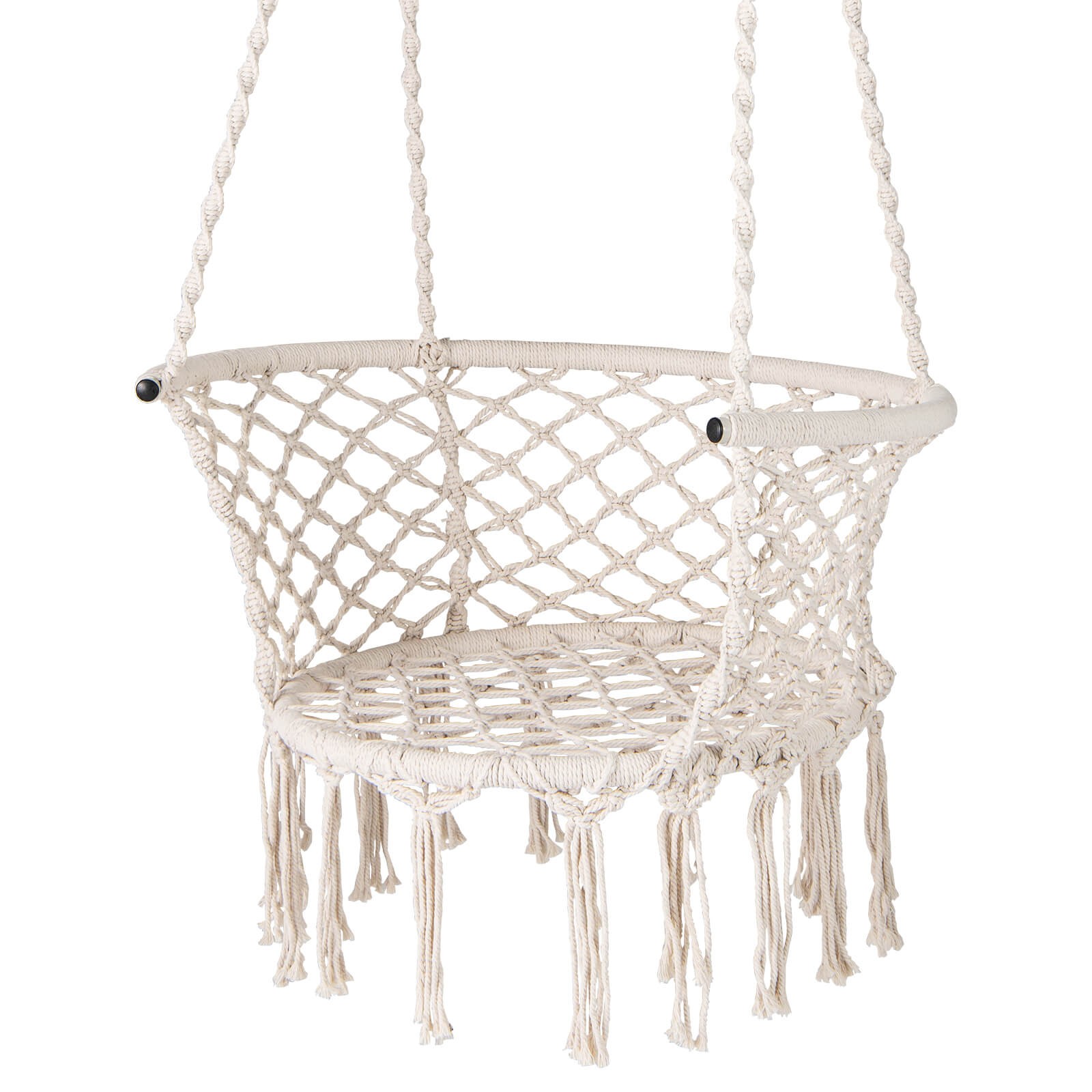 Macrame Swing Hand Woven Cotton Backrest Indoor&outdoor