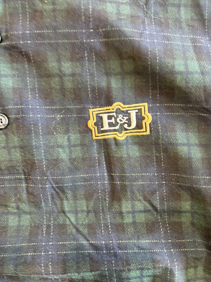 Chaqueta Pullover Rompevientos Vintage Sun Mountain Deportes Cuadros Golf L E&J Logo Foto 4 de 4