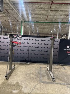 PITTSBURGH 62510 Mobile 1-Ton Gantry Crane w/ Electric Chain Hoist USED