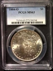 1884 -O Morgan Silver Dollar PCGS MS-63 nice coin