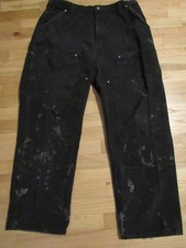Vintage Carhartt Double Knee Pant Black B01 BLK Distressed 36x28 tag:38x30 USA