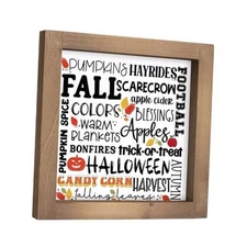 Fall Wooden Sign, 6 Inch Autumn Pumpkins Decorative Signage Plaques white-5