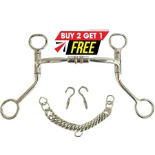 Western Horse Shank Bit Barrel Copper Roller Mouth Equestrian Horse Snaffle Bit