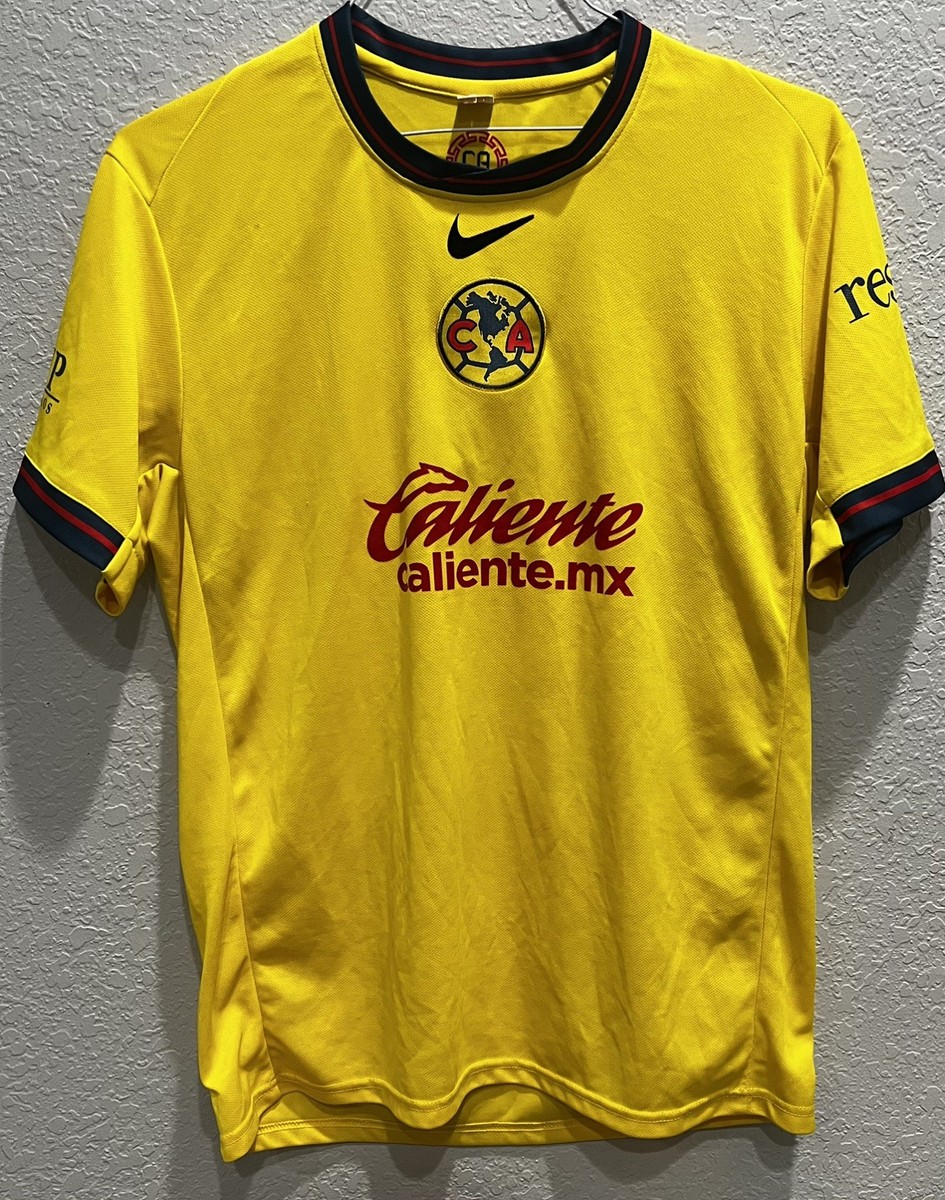 クラブアメリカ　サッカー　ユニフォーム　イエロー　ナイキ Club America Soccer Jersey Yellow Nike Dri Fit Men Large AT&T