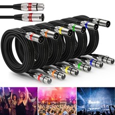 6 Stück XLR Kabel 3m Audio Mikrofonkabel DMX symmetrisch schwarz 3-Pin Anschluss