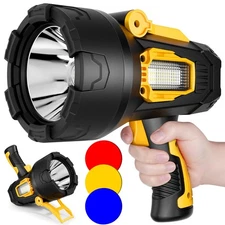 Rechargeable Spotlight, 99000 Lumens Super Bright Led Spotlights Flashlight w...