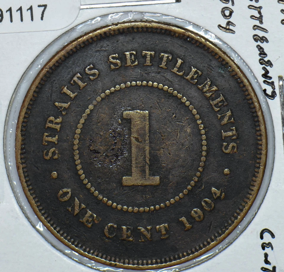 Centavo Eduardo VII de 1904 asentamientos del estrecho 291117 envío combinado Foto 2 de 2