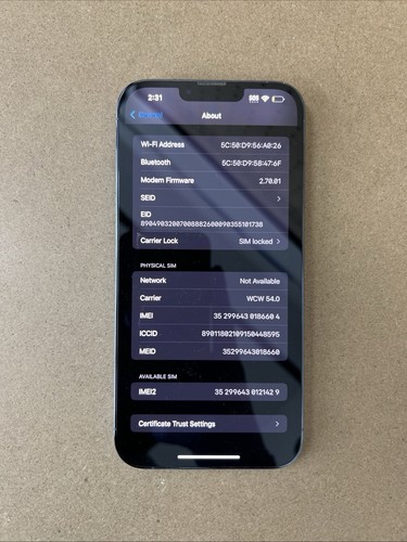 Apple iPhone 13 Pro Max 128GB Sierra Blue US West Central Smartphone - Bardzo dobry - Zdjęcie 9 z 11