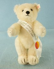 1997 UFDC Steiff 10" Bridal Bear White Mohair Jointed Bear
