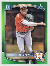 2025 Bowman Chrome #BCP-212 Caden Powell True Green Refractor 28/99 Astros