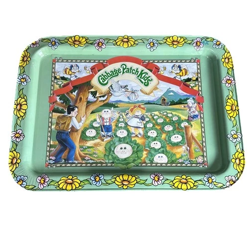 1983 Cabbage Patch Kids Metal TV Tray with Fold-Up Legs/Appalachian Art Vintage
