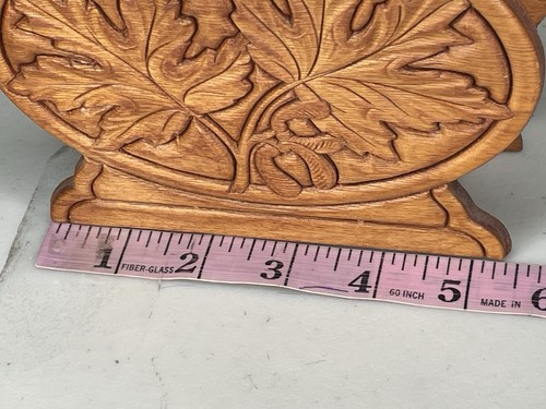 Vintage Maple Leaves MCM Wood Napkin Mail Letter Holder Cottage Core Country - Picture 8 of 8