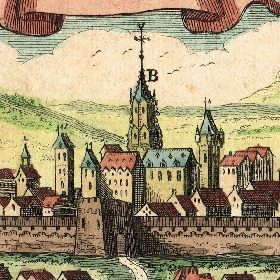 Bratislava 1692 Pressburg Poszony ORIGINAL PRINT Slovakia Slovensko Hungary Pres - Image 3 of 4