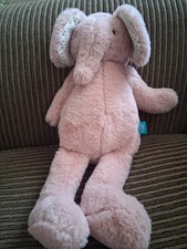 Manhattan Toy Plush Elephant Polka Dot Ears Pink Stuffed Animal Lovey 14" CLEAN