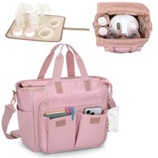 Pink Breast Pump Bag Waterproof Mat Storage Compatible With Spectra S1 S2 Hub