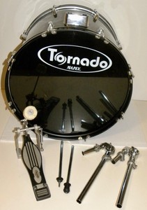 Mapex Tornado 22"x16" Bass Kick Drum w/ Matching Foot Pedal ~ Black Remo UK Head