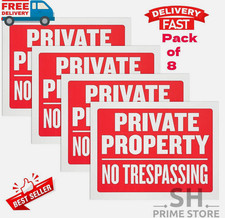 8 Pack No Trespassing Sign Private Property Sign No Trespassing Plastic 9x12
