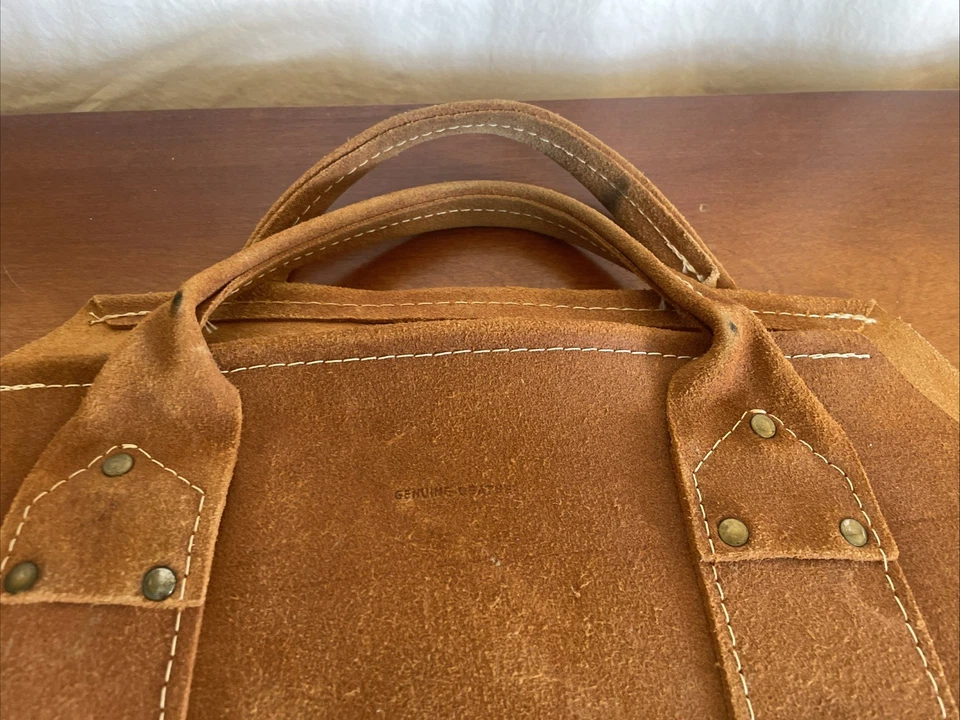 Genuine Leather Firewood Carrier Dual Handles 36”x 17” Solid Stitching - Image 2 of 4