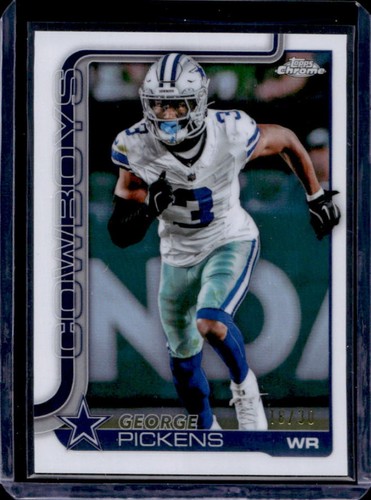 2025 Topps Chrome George Pickens White Refractor #/30 Cowboys