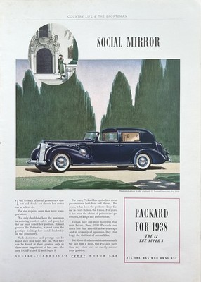 1938 Ad (10  X 14 inches) Packard 12 Sedan-Limousine