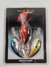 Pack of 3 Matzuo Freshwater Lures Medium Diver 4-6 ft - Nice Colors