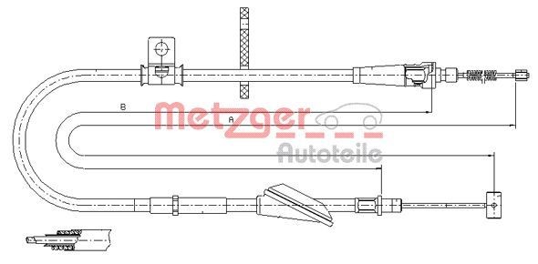 Original METZGER Cable Pull Parking Brake 11.5745 for Opel