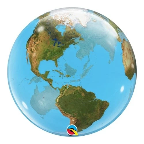 QUALATEX / PIONEER Planet Earth Bubble Helium Qualatex Balloon 56cm / 22 in