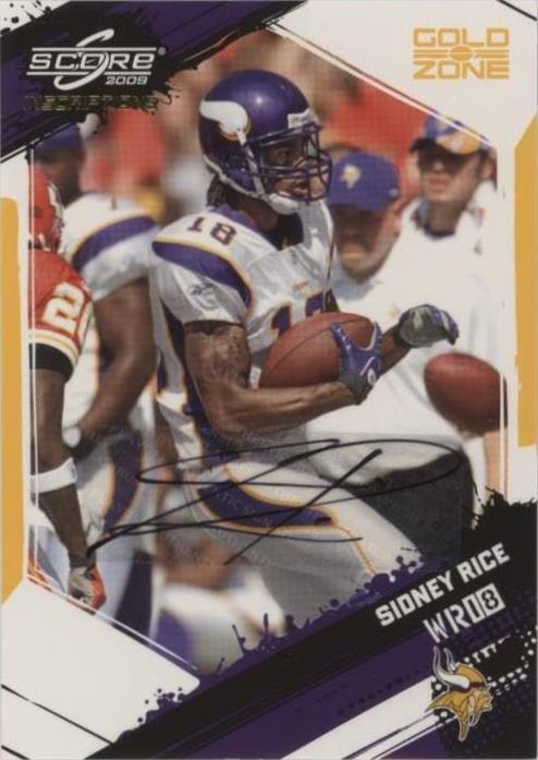 2009 Score Inscriptions - Sidney Rice #168 Gold Zone Autographs /50 (AU ...