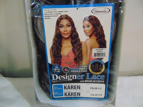Vanessa Designer lace Wig with Braid Accent Karen Color TB/Jett - Picture 4 of 5