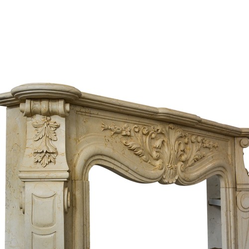 Yellow Siena Marble Fireplace With Luigi XVI Style Decoration L. 150 Cm - Picture 2 of 7