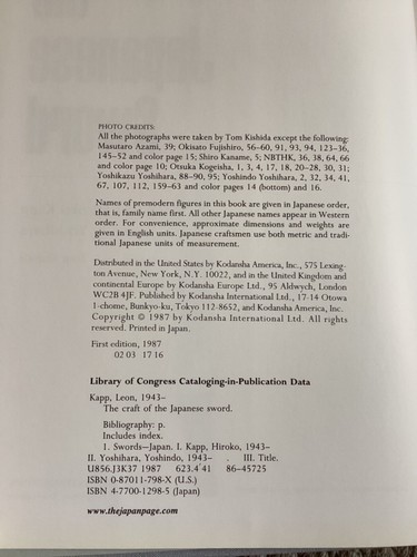 The Craft of the Japanese Sword by Leon & Hiroko Kapp, Yoshindo Yoshihara HCDJ - Bild 6 von 8