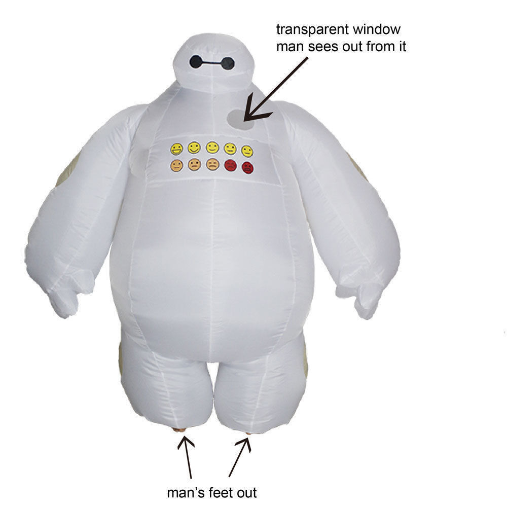 Halloween Inflatable Big Hero 6 Baymax Cosplay Costume Adult Mascot