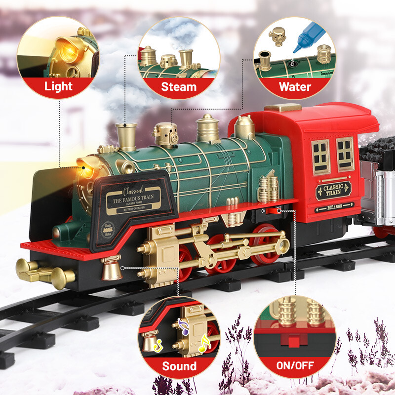 Electric Train Set Race Track with Sound Light Remote Control