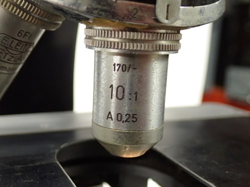E.LEITZ WETZLAR BINOCULAR MICROSCOPE 10x and 42x OBJECTIVE + LIGHT - Picture 10 of 14