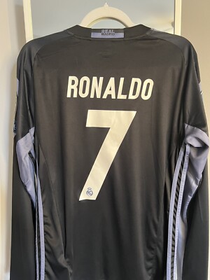 Real Madrid Ronaldo Long Sleeve Third Jersey 16/17 Size MEDIUM