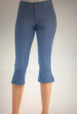 Fresh Produce 1X Freshfit Crop Capri Rivera Blue NWT $62 Stretch Cropped Plus