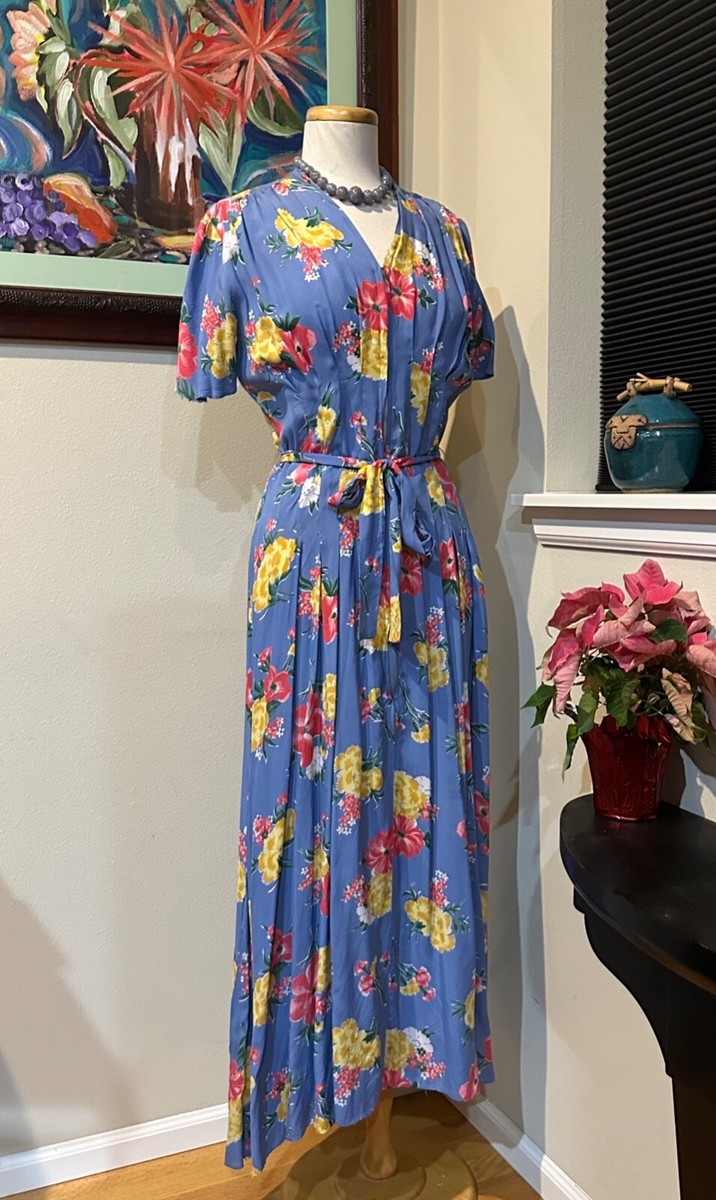 cornflower blue floral dress Hyacinth House Navy & Cornflower Blue Vines Amelia Maxi Dress Navy & Cornflower Blue Vines / L main image 1