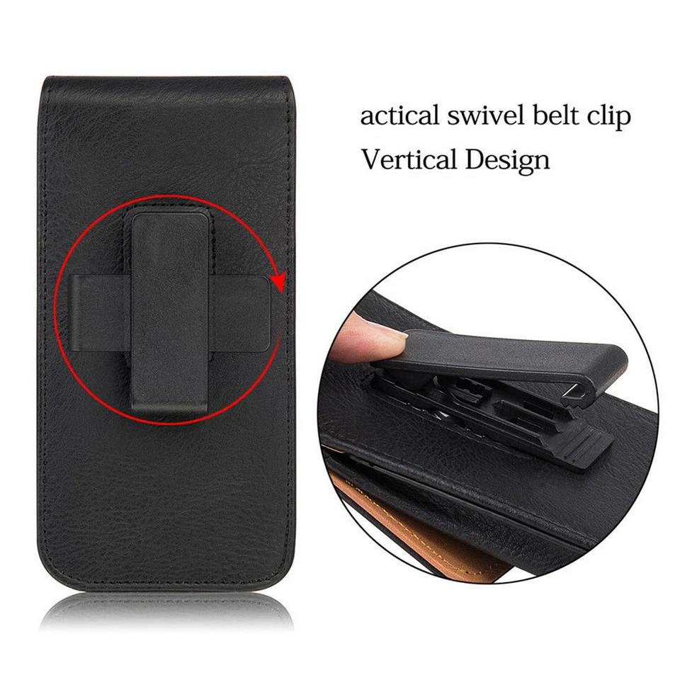 PU Leather For Smart Phone Mobile Phone holder Pouch Flip Belt Clip Covers Case - image 3 of 4
