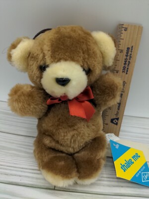 Vtg Eden Shake Teddy Bear Plush Squeak Sound Toy Lovey 80s Baby Stuffed Animal 