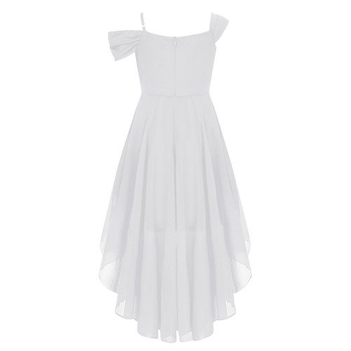 Children Girls Gown Irregular Dress Wedding Dancewear Prom One Shoulder Pageant - Picture 61 of 64