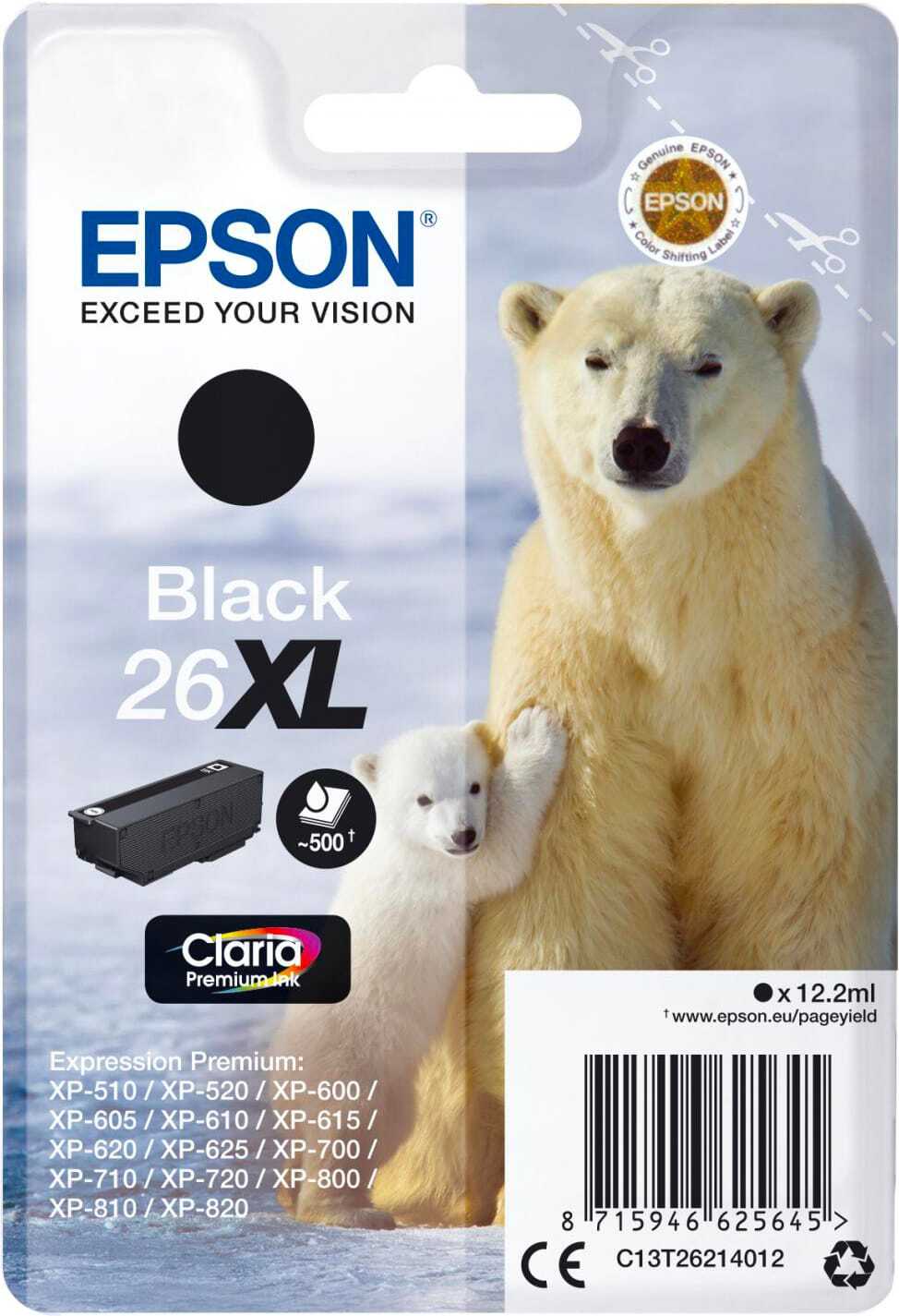 Epson Cartuccia Originale Inkjet colore Nero per modello Expression C13T26214022