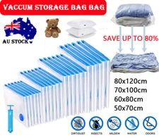 12X STRONG VACUUM STORAGE SAVING SPACE SAVER BAG VACCUM LARGE BAG PACK 80x120CM