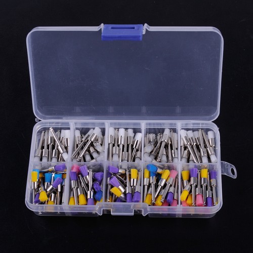 100 Pièces Brosses Polissage Dentaire Jetables - Nylon, Type Plat à Verrou - Pour Prothèses & Orthodontie