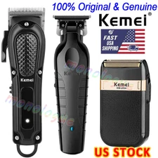 Kemei Electric Hair Clipper Barber Cordless Hair Trimmer 0mm Zero Gapped Carving
