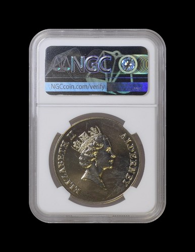 ALDERNEY. 1995, 2 Pounds - NGC MS66 - Islander's Return RARE - Picture 4 of 5