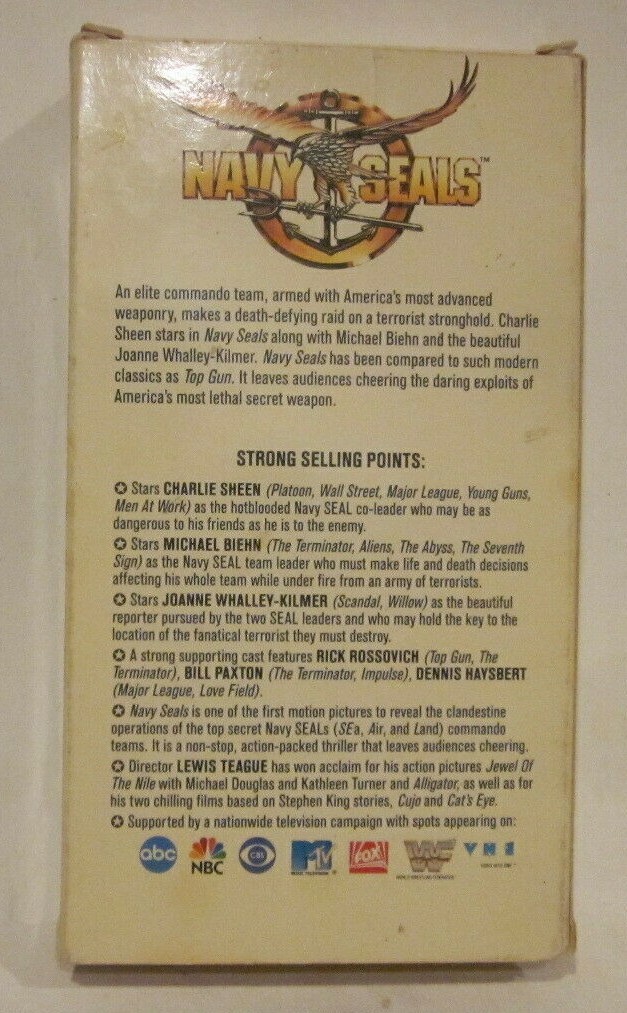 Navy Seals VHS Rare Orion SCREENER PROMO tape Charlie Sheen Screening