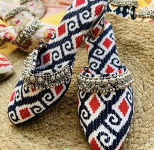 Indian Punjabi Pakistani Ethnic Traditional Women Khussa Flat Shoes Juti US 6
